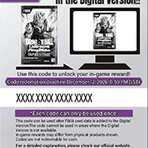 Dragon Ball Super Online Code Card (Booster) N/A
