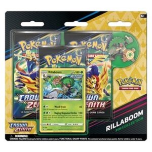 Pokemon Crown Zenith: Rillaboom Pin Collection 3-Pack Blister