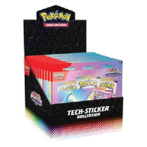 Pokemon Prismatic Evolutions: Tech Sticker Collection Display