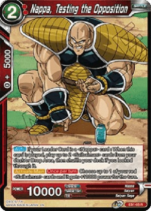 Dragon Ball Super Nappa, Testing the Opposition