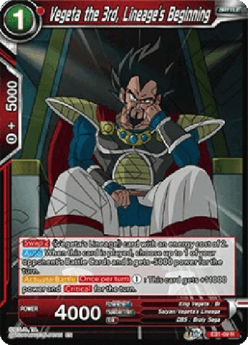 Dragon Ball Super Vegeta the 3rd, Lineage's Beginning