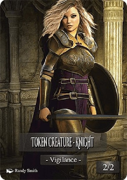 Magic: The Gathering Knight Token (White 2/2 Vigilance) (V.3)