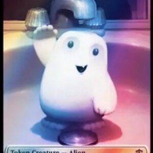 Magic: The Gathering Alien Token (W 2/2) // Alien Salamander Token (G 2/2) (V.2)