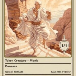 Magic: The Gathering Monk Token (White 1/1 Prowess)