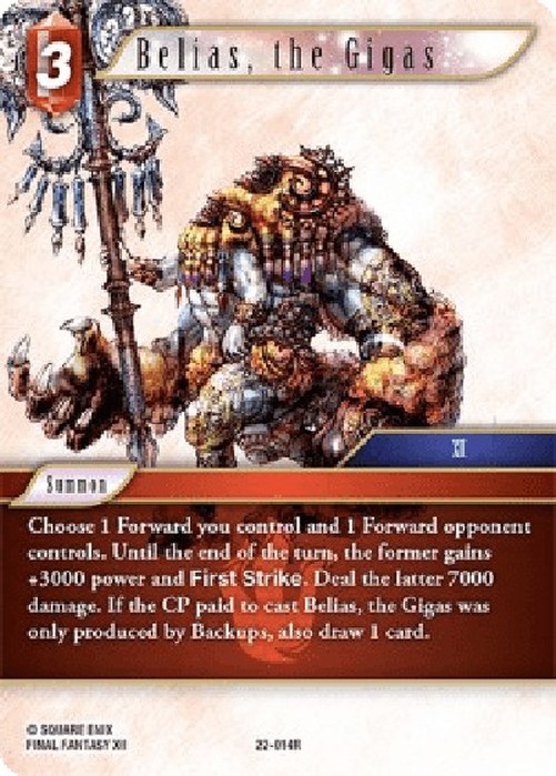 Final Fantasy TCG Belias, the Gigas