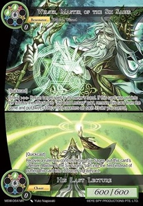 Force of Will MSW Welser, Master of the Six Sages // His Last Lecture