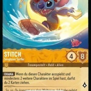Lorcana 1TFC Stitch - Carefree Surfer (V.3) German
