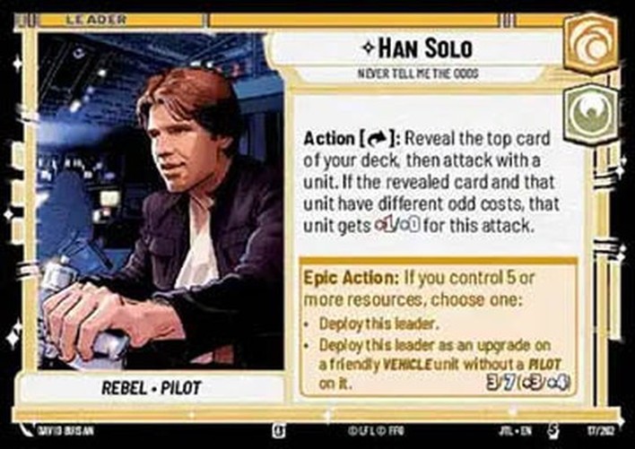Star Wars Unlimited JTL Han Solo, Never Tell Me the Odds