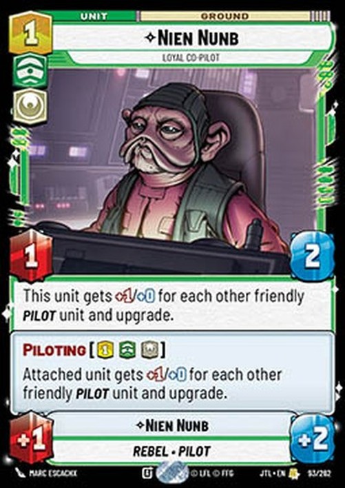Star Wars Unlimited JTL Nien Nunb, Loyal Co-Pilot (V.1)