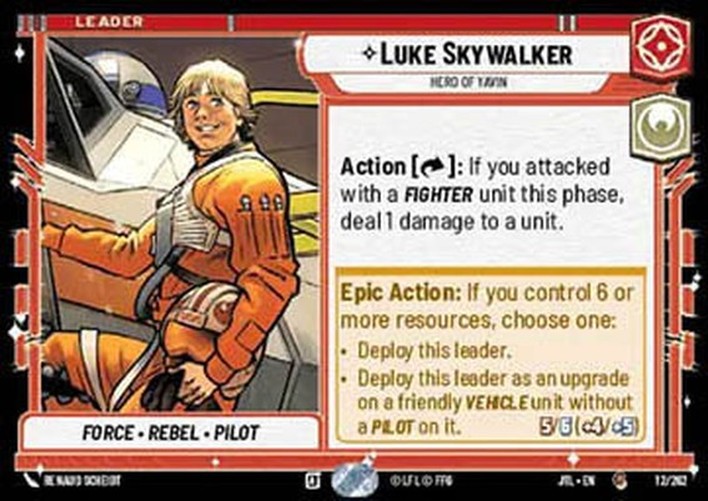 Star Wars Unlimited JTL Luke Skywalker, Hero of Yavin