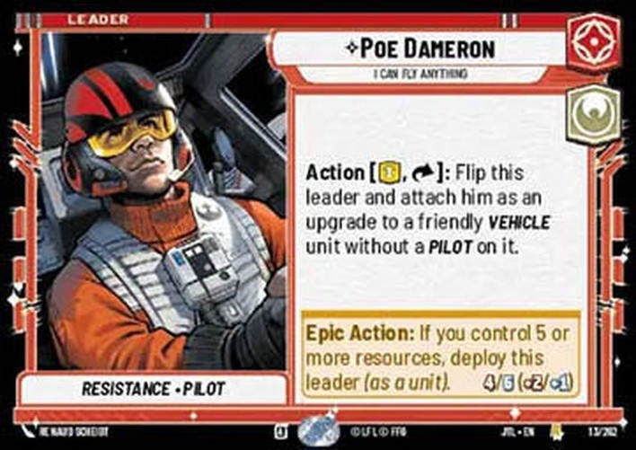 Star Wars Unlimited JTL Poe Dameron, I Can Fly Anything