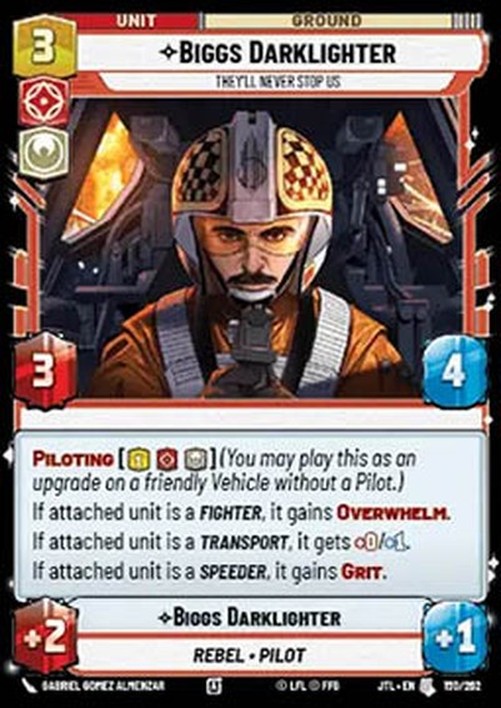 Star Wars Unlimited JTL Biggs Darklighter, They'll Never Stop Us (V.1)