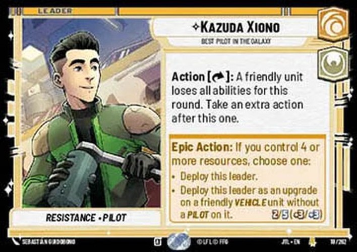 Star Wars Unlimited JTL Kazuda Xiono, Best Pilot in the Galaxy