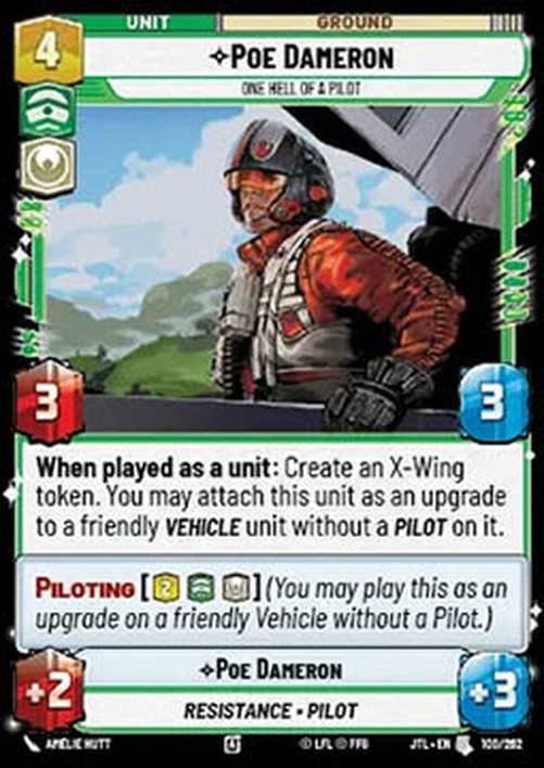 Star Wars Unlimited JTLP Poe Dameron, One Hell of a Pilot (V.1)