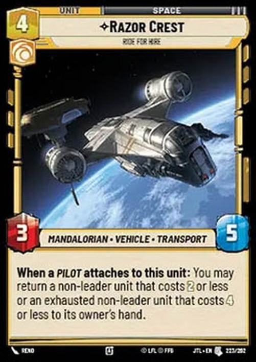 Star Wars Unlimited JTL Razor Crest, Ride For Hire (V.1)