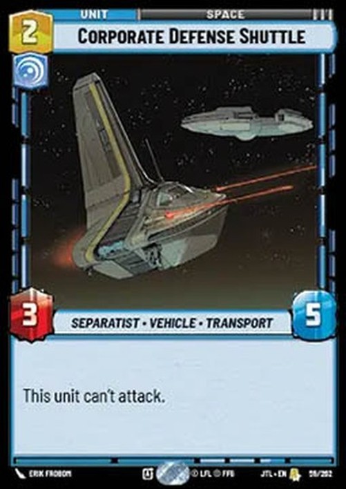 Star Wars Unlimited JTL Corporate Defense Shuttle (V.1)