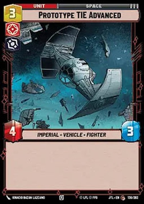 Star Wars Unlimited JTL Prototype TIE Advanced (V.1)
