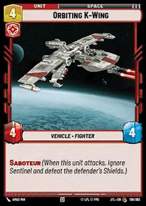 Star Wars Unlimited JTL Orbiting K-Wing (V.1)