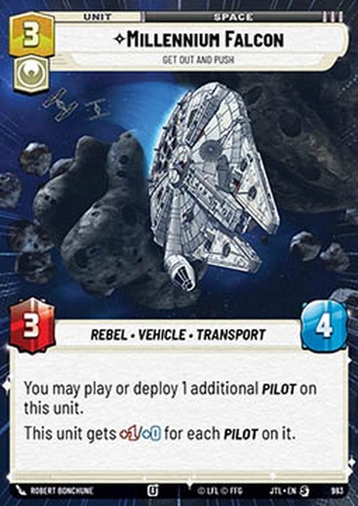 Star Wars Unlimited JTLP Millennium Falcon, Get Out And Push (V.2)