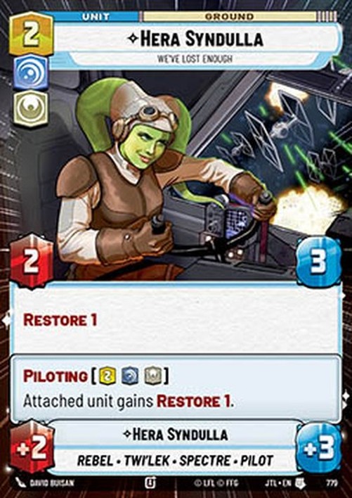Star Wars Unlimited JTLP Hera Syndulla, We've Lost Enough (V.2)