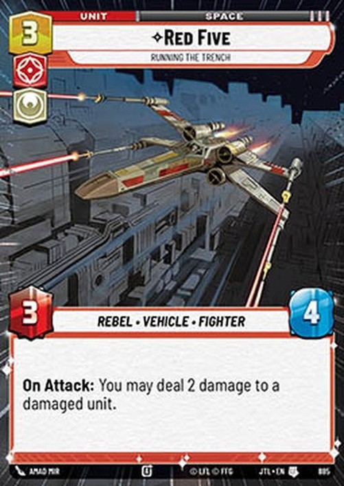 Star Wars Unlimited JTLP Red Five, Running the Trench (V.2)