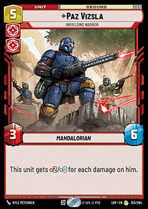 Star Wars Unlimited LOF Paz Vizsla, Unyielding Warrior (V.1)
