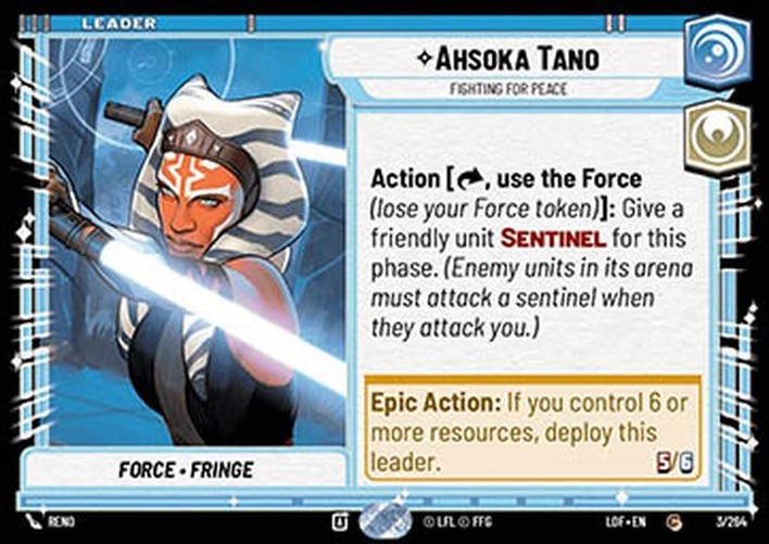 Star Wars Unlimited LOF Ahsoka Tano, Fighting For Peace (V.1)