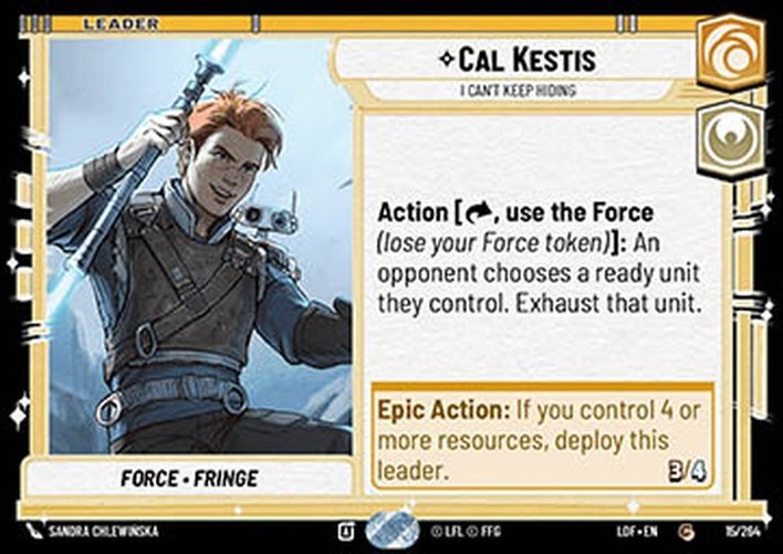Star Wars Unlimited LOF Cal Kestis, I Can't Keep Hiding (V.1)