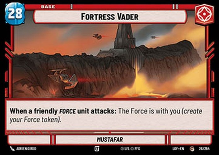 Star Wars Unlimited LOF Fortress Vader // Shield Token