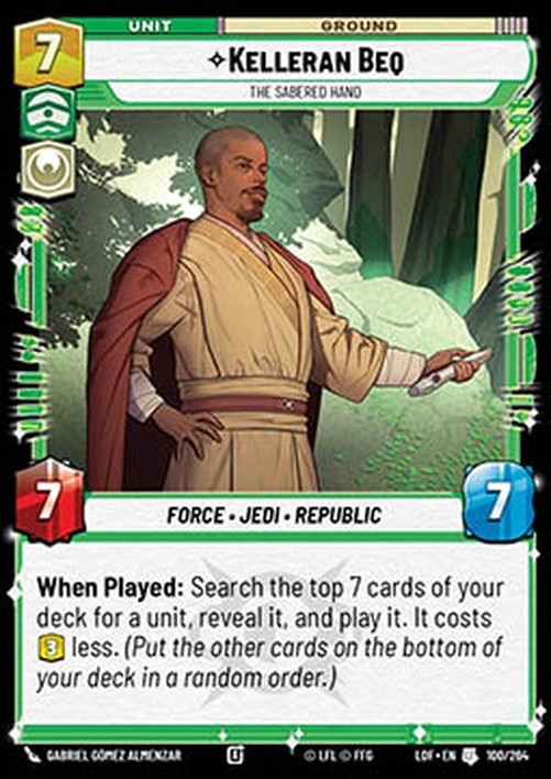 Star Wars Unlimited LOF Kelleran Beq, The Sabered Hand (V.1)
