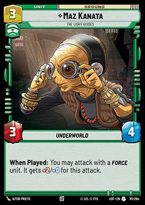 Star Wars Unlimited LOF Maz Kanata, The Light Guides (V.1)