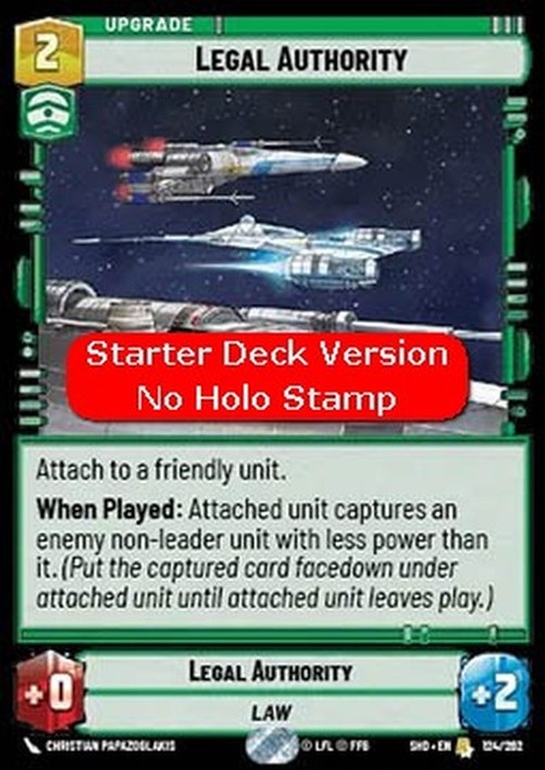 Star Wars Unlimited OSHD Legal Authority (V.2)