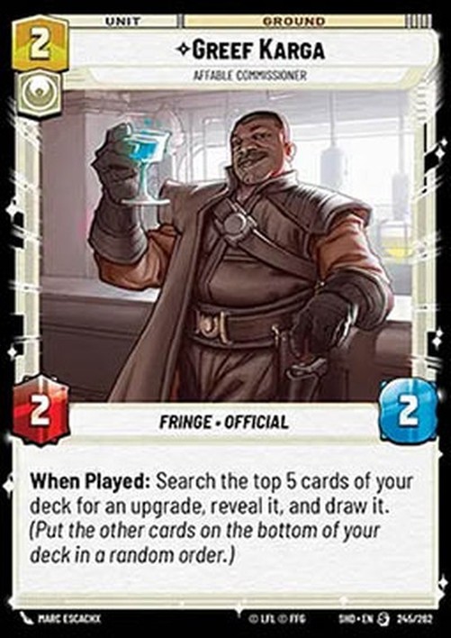 Star Wars Unlimited OSHD Greef Karga, Affable Commissioner