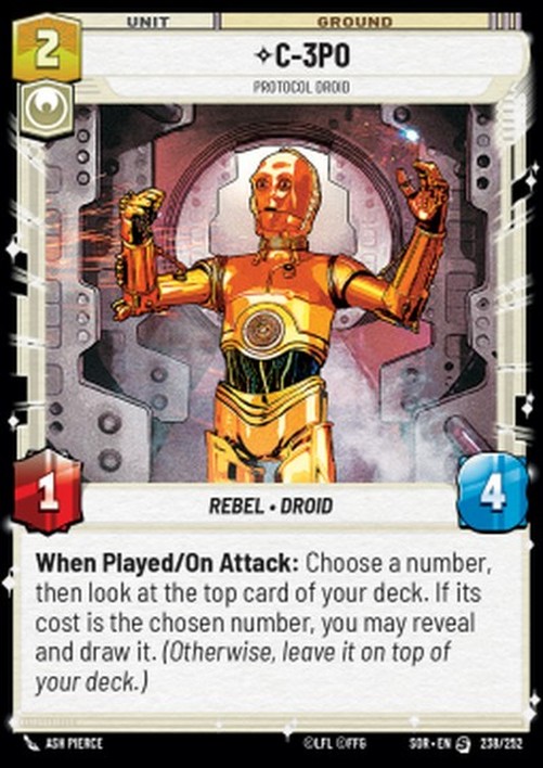 Star Wars Unlimited OSOR C-3PO, Protocol Droid