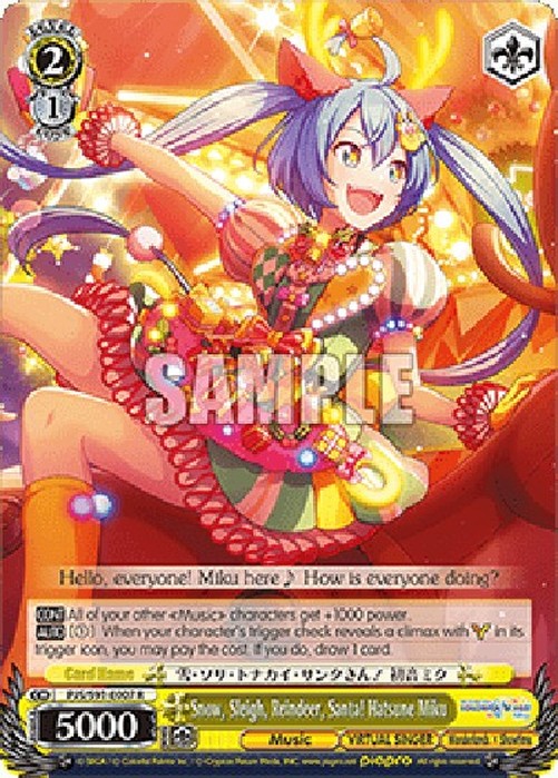 Weiß Schwarz PJS/Snow, Sleigh, Reindeer, Santa! Hatsune Miku (V.1 - Rare)