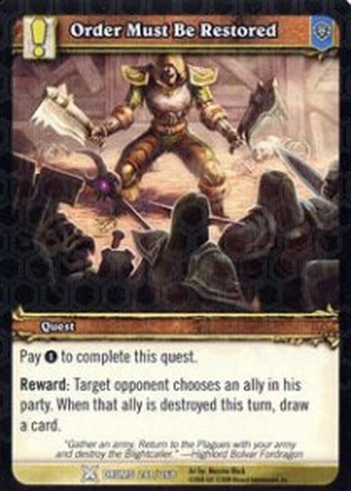 World of Warcraft TCG Order Must Be Restored