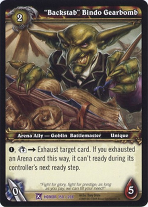 World of Warcraft TCG "Backstab" Bindo Gearbomb