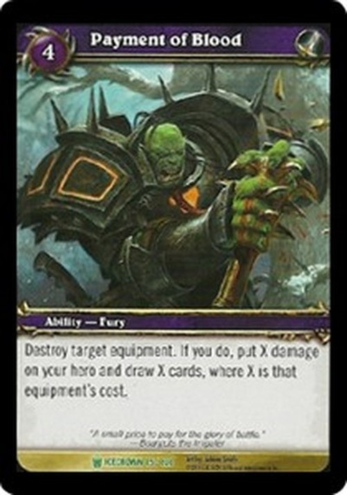 World of Warcraft TCG Payment of Blood
