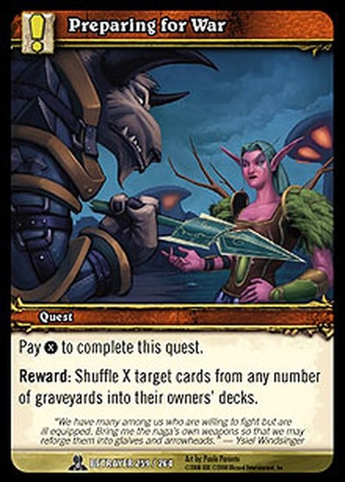 World of Warcraft TCG Preparing for War