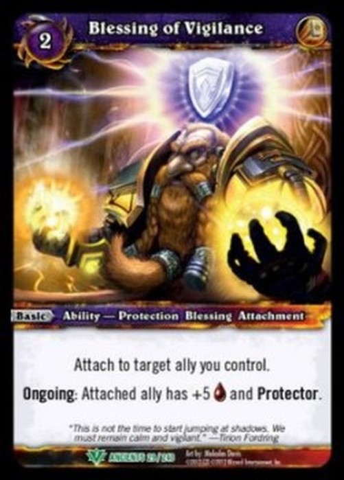 World of Warcraft TCG Blessing of Vigilance