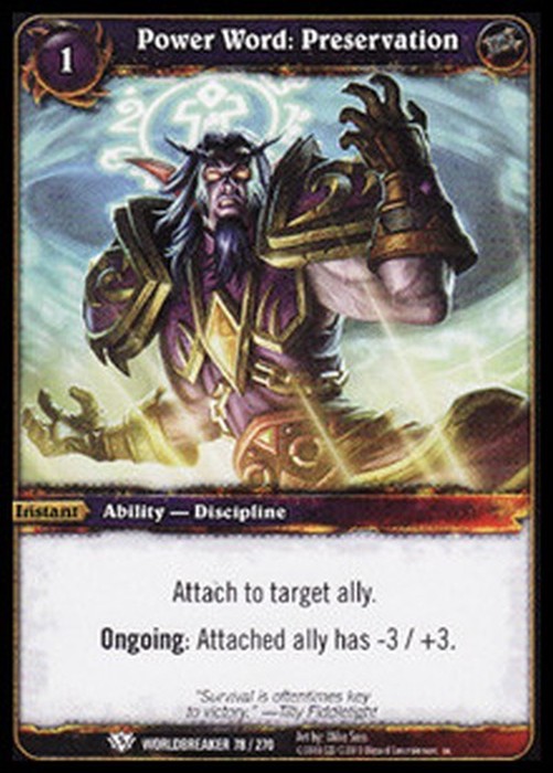World of Warcraft TCG Power Word: Preservation
