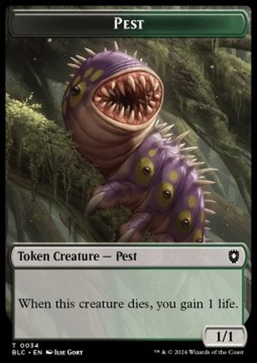 Magic: The Gathering Pest Token (BG 1/1) // Shapeshifter Token (U 2/2)