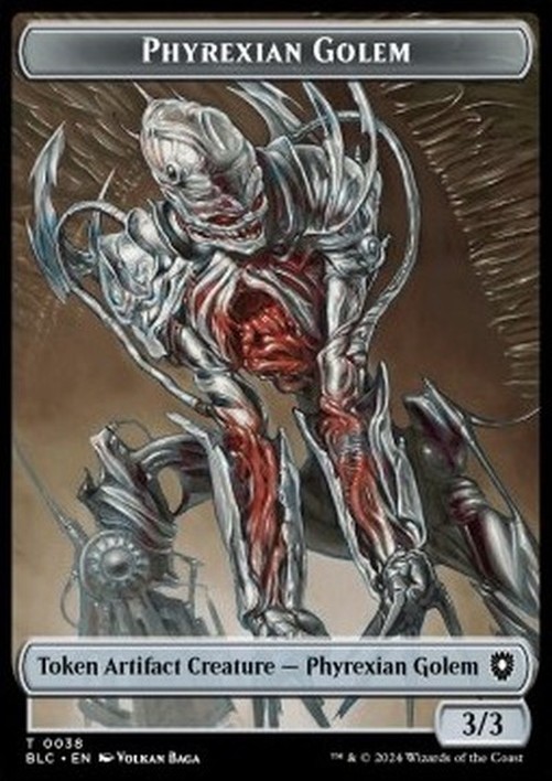 Magic: The Gathering Phyrexian Golem Token (A 3/3) // Faerie Token (U 1/1)