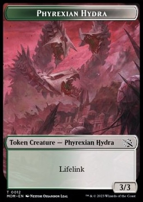 Magic: The Gathering Phyrexian Hydra Token (Green and White 3/3 Lifelink)