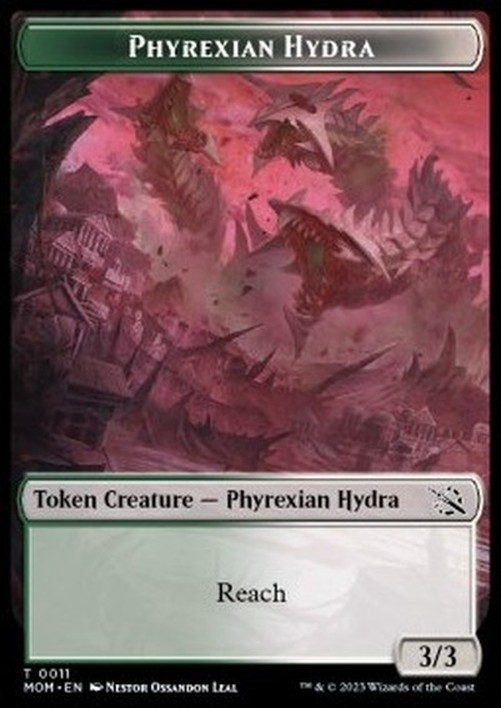 Magic: The Gathering Phyrexian Hydra Token (Green and White 3/3 Reach)
