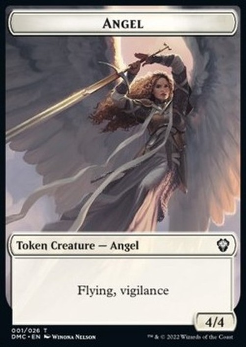 Magic: The Gathering Angel Token (W 4/4 Vigilance) // Kavu Token (Gold 3/3)