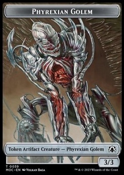 Magic: The Gathering Phyrexian Golem Token (A 3/3) // Phyrexian Horror Token (A */*)