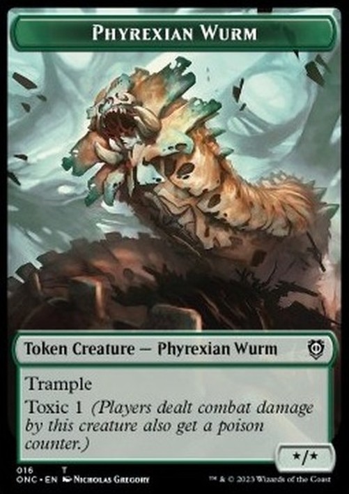 Magic: The Gathering Phyrexian Wurm Token (G */*) // Phyrexian Insect Token (G 1/1)