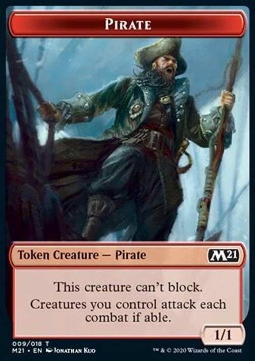 Magic: The Gathering Pirate Token (R 1/1) // Cat Token (G 2/2)