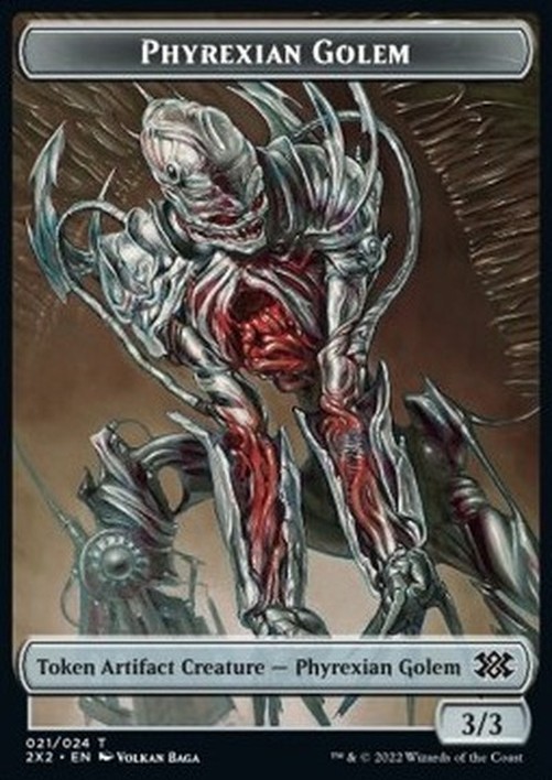 Magic: The Gathering Phyrexian Golem Token (C 3/3) // Egg Token (G 0/1)
